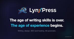 LynxPress logo and headline on the WordPress import feature