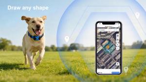 F870 GPS dog fence with app-based custom polygon boundary settings for flexible outdoor dog containment