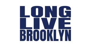Long Live Brooklyn logo in bold navy letters on a white background