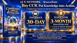 CCR book buyer offer comparing paperback 30-day KnovaTwin trial and hardcover three-month trial plus one-year AI Smart Booth.