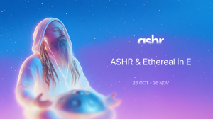 Promotional visual for ASHR’s collaboration with ambient artist Ethereal in E.
