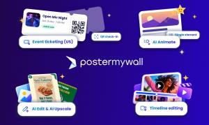 PosterMyWall Fall 2026 brings AI editing tools, full timeline video editing, and event ticketing to small businesses
