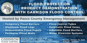 Flood Protection Product Demo Event - Garrison Flood Control & Pasco County Department of Emergency Management - Hudson, FL