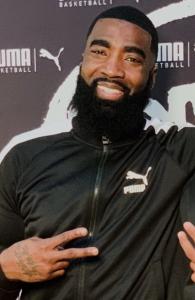 Photo of God Shammgod in PUMA gear. PUMA released its first shoe with Shammgod in 2020.