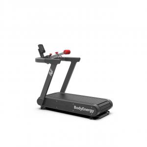Running with natural outdoor-style biomechanics on the motor-free human-powered machine.