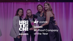 Exalate team members accepting the AI-Proof Company of the Year award at the HRtech Awards 2026.
