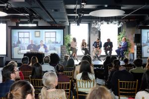 Audience members seated and listening at The Impact Lounge during NYC Climate Week