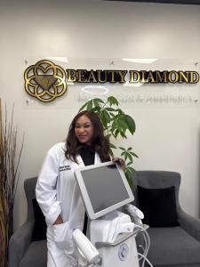 Lola Olorunfemi of Beauty Diamond Medical & Aesthetics with the Candela Matrix platform