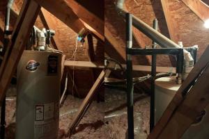 aging conventional water heater in dallas tx attic at risk of burst in cold temperatures