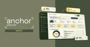 Anchor Waste launch graphic announcing Anchor Utility’s new waste management service for multifamily properties.