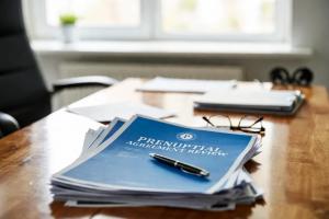 A picture of a prenuptial review with a lawyer