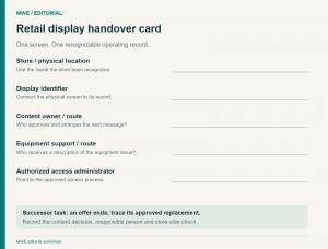 A working handover card connects the store screen to its responsibilities.