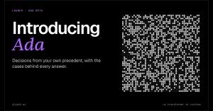 Introducing Ada by Glyphh AI: decisions from your own precedent, with the cases behind every answer, beside a punched-card pattern.
