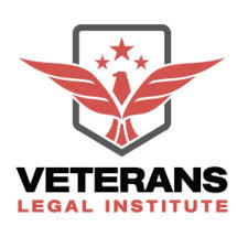 Veterans Legal Institute Red Eagle with open wings and three stars overhead