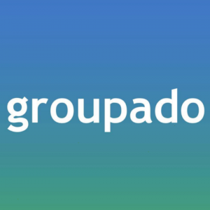 Groupado logo, blue and green