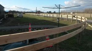 Curved post & rail rural fencing