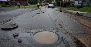 Clean-up from aftermath of a wet-weather event causing localized flooding and sewer overflows with legacy devices unable to locate sources of infiltration.