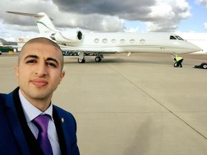 Hejar Abdi At The Private Jet Are In Amsterdam