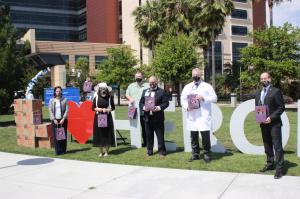 SAM Foundation at UCI Medical Center L-R Susanna Rustad, Dr. Sam Nguyen, Mayor Mark A. Murphy, Pat Patton, Dr. William C. Wilson, Chad T. Lefteris