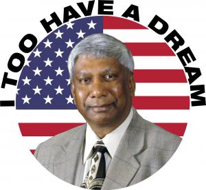 Krishnan Suthanthiran, President & Founder of TeamBest Companies & Best Cure Foundation pictured on flag background with .