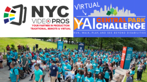 YAI Central Park Challenge image and logo with NYC Video Pros logo