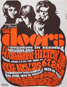 A $5,000 reward is offered for this Doors Washington Hilton 11/25/67 concert poster
