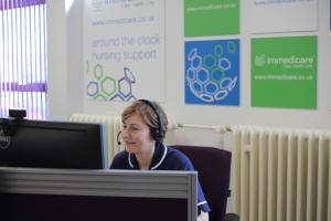 A nurse at the Digital Care Hub
