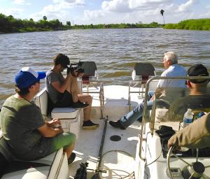 On the Rio Grande, US-Mexico border, filming the new documentary about Texas Mexican food.
