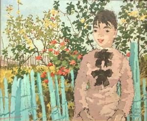 Oil on canvas painting by Suzanne Eisendieck (German/Polish, 1908-1998), titled Jardin à Sirole, 18 inches by 22 inches (est. $1,000-$1,500).