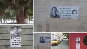 Tehran, posting and distributing placards