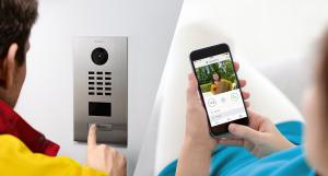 DoorBird IP video intercoms are made of stainless steel and configured via a secure app.