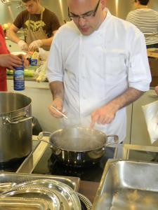 Action shot of Chef Tropepe