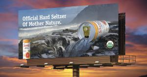This is a photo of the poster-outdoor campaign that included five ads—this design features the Oregon Coast and the CitrusFlip flavor.