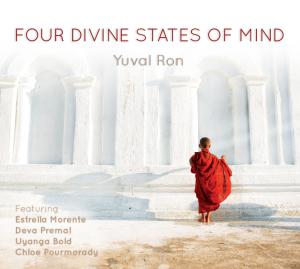 Four Divine States of Mind album cover with red robed monk at white temple.