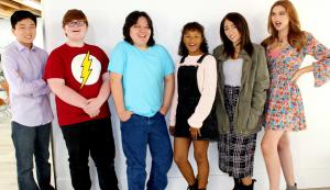 Posing for the cast photo of the NC-16 teenage web series pictured from left to right is Jackson Geach, Grayson Thorne Kilpatrick, Norton Leufven, Marielle Caldwell, Emma Apgar, and Serena Laurel. Now available on SeekaTV.