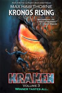 Kronos Rising: Kraken (vol. 3) cover art, by Max Hawthorne