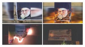 3 - Tehran, Ahvaz, and Khorramabad - Torching Khamenei and Qassem Soleimani’s banners – July 30, 2020
