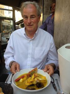 McGuire in Marseille, France exploring which restaurant has the best Bouillabaisse