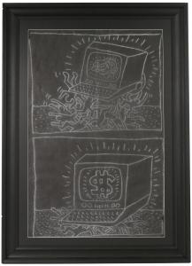 Keith Haring, Untitled, Chalk on Paper, Subway Drawing