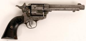 First-generation Colt single action Army revolver, made in 1895 (serial #159597), with a 4 ¾ inch barrel on a black powder frame, in overall very good condition (est. $3,000-$8,000).