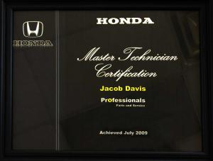 Ian's Honda Tulsa owner Jacob Davis is a Honda Master Technician