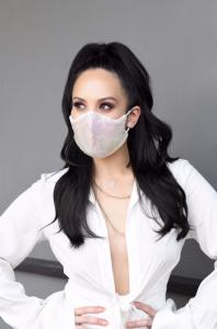Cheryl Burke wearing "The Mirrorball" Mask from her Bailey Blue Collaboration line