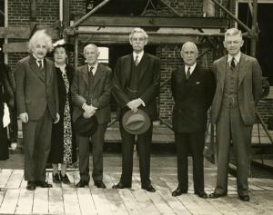 Albert Einstein and Herbert Maass at Institute for Advanced Study groundbreaking.