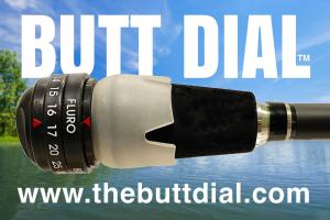 The Butt Dial is a fishing accessory the slides on the butt of a fishing rod and allows the angler to set the the line style, Fluoro, Braid, Mono, or Copol, and then set the line weight from 4 lb to 80 lb.  No more mix-ups. No more wasting line, money, an