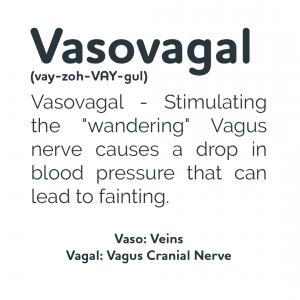 Infographic explaining vasovagal symptoms