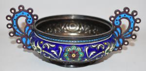 Russian enameled silver presentation loving cup made for Tiffany & Company (Antip Ivanovich, Kuzmichev, Moscow, 1894).