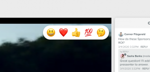 Live Evia Player™ Paired with Reaction Icons