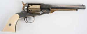 Remington Beals Navy revolver made only in the years 1861-62, .36 bore, 7¼ in barrel, exquisite engraving attributed to L.D. Nimscke. Arguably the finest, most highly decorated revolver of its type extant. Estimate $12,500-$17,500