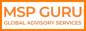MSP GURU logo - colour orange letters on white background - MSP GURU Global Advisory Services