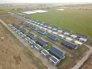 Sunview Homes and Sunfinity Renewable Energy created solar-topped carports for this housing development outside of Durant.